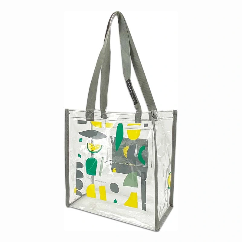 Printed Clear PVC Tote Bag Stadium Approved for Man and Women