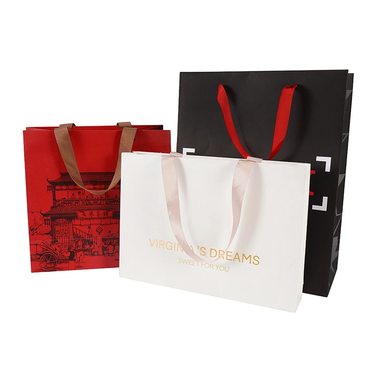 Custom Printed Jewelry Shopping Bag Luxury Gift Paper Bag with Rope Handle